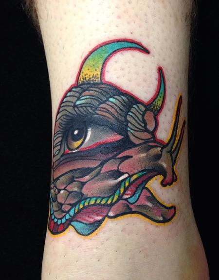 Tattoos - Traditional color snail with eye tattoo, Gary Dunn Art Junkies Tattoo.  - 94248